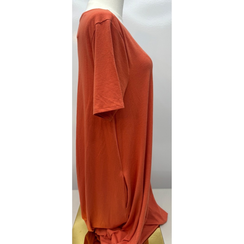 Zenana Terracotta Burnt Orange Short Sleeve T-Shirt Shift Dress Tunic XL pockets - Picture 2 of 7